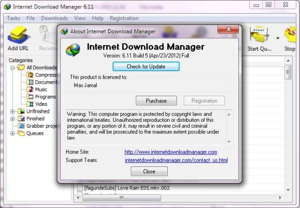 Internet Download Manager 6.11 Sukses di Patch