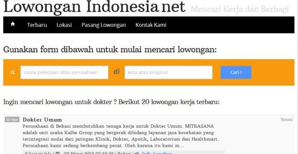 Cari Lowongan Kerja di LowonganIndonesia.net